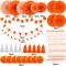 Greentek; 41 Pcs Orange Party Decorations Kit, Tissue Paper Pom Poms, Paper Fans, Tassel Garland, Hanging Swirls, Pennant Banner & Circle Garland for Halloween, Birthday, Wedding, Baby Shower, Festival Decor; Category:Ceiling Decorations; Image:7